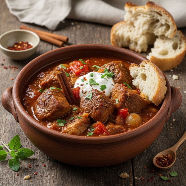 Rustic Greek Pork Stew with Cinnamon and Cumin recipe