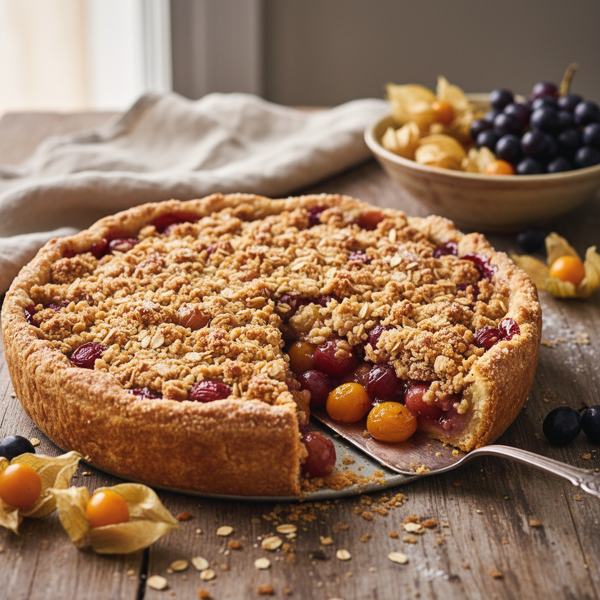 Rustic Ground Cherry & Grape Crumble Pie recipe