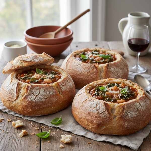 Rustic Italian Bread Soup Bowls recipe