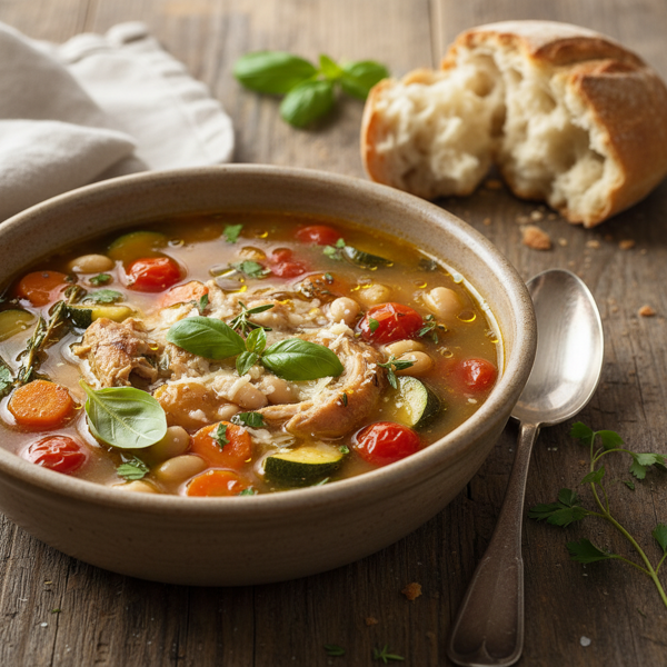 Rustic Italian Chicken & Vegetable Medley Soup recipe