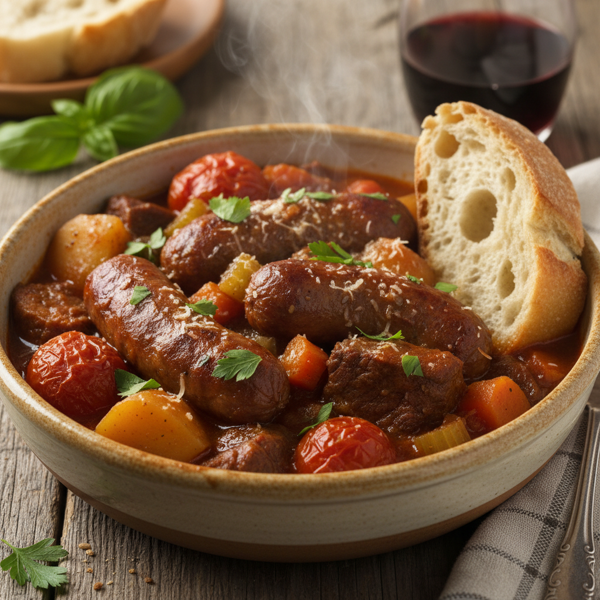 Rustic Italian Sausage and Beef Comfort Stew recipe