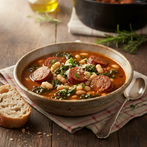 Rustic Italian Smoked Sausage and Bean Soup recipe