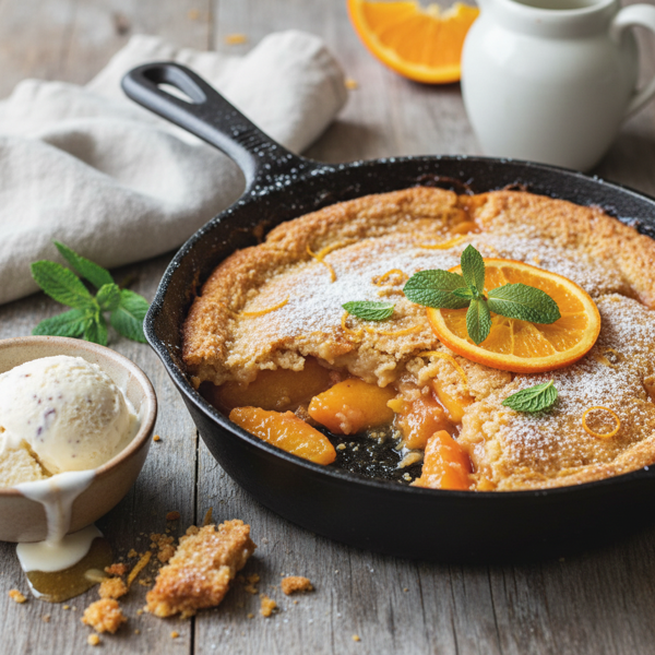 Rustic Lemon-Orange Peach Cobbler recipe