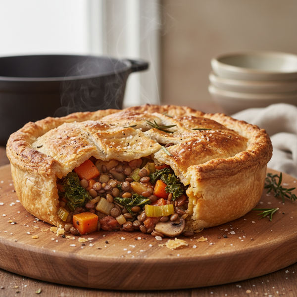 Rustic Lentil & Vegetable Pie recipe