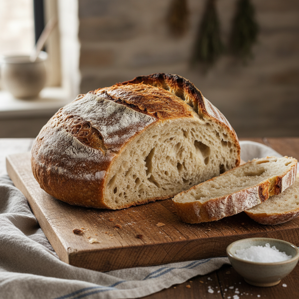 Rustic No-Knead European Country Bread recipe