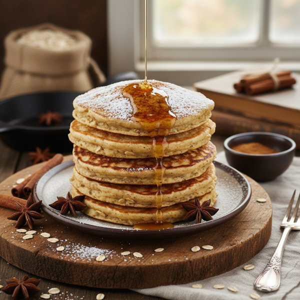 Rustic Oatmeal Pancakes with Spices recipe