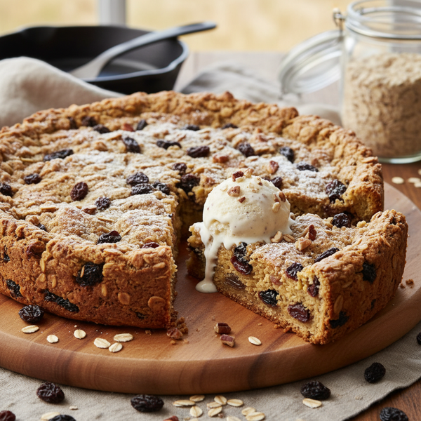 Rustic Oatmeal Raisin Cookie Pie recipe