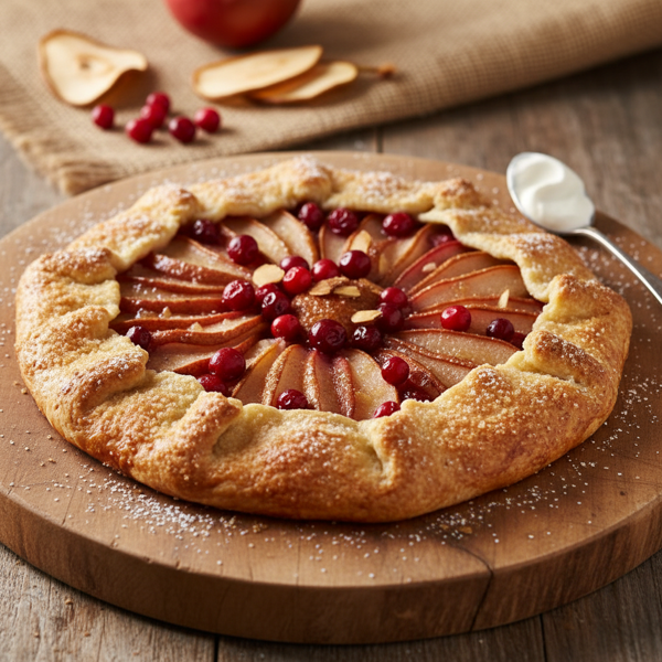 Rustic Pear and Cranberry Galette recipe