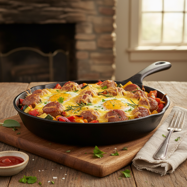 Rustic Sausage and Veggie Hash Bake recipe
