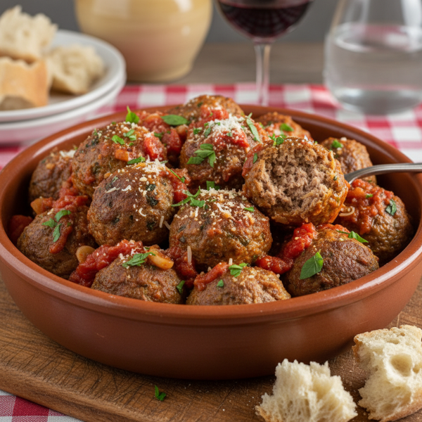 Rustic Sicilian-Style Meatballs with Tomato Sauce recipe