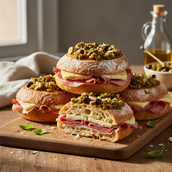 Rustic Sourdough Muffaletta Buns recipe