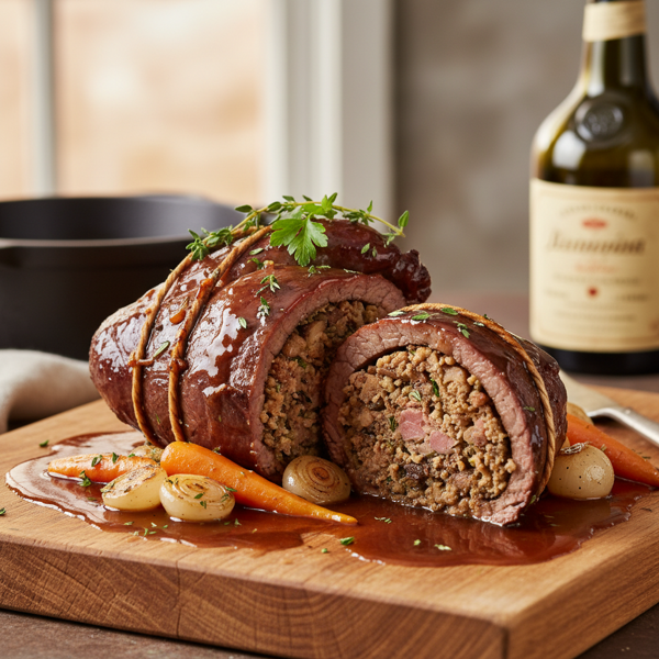 Rustic Stuffed Beef Heart in Madeira Sauce recipe