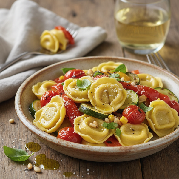 Rustic Summer Veggie Tortellini Delight recipe