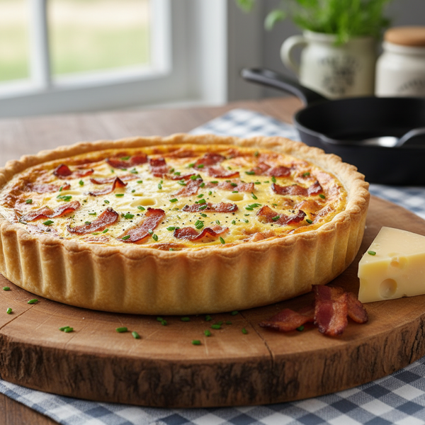 Rustic Swiss & Bacon Quiche recipe