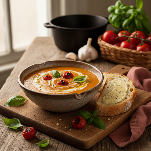 Rustic Tomato Basil Bliss Soup recipe