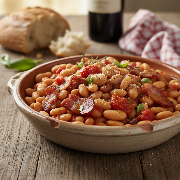 Rustic Tuscan Bean and Bacon Medley recipe
