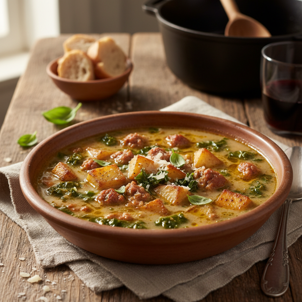 Rustic Tuscan Sausage & Potato Soup recipe