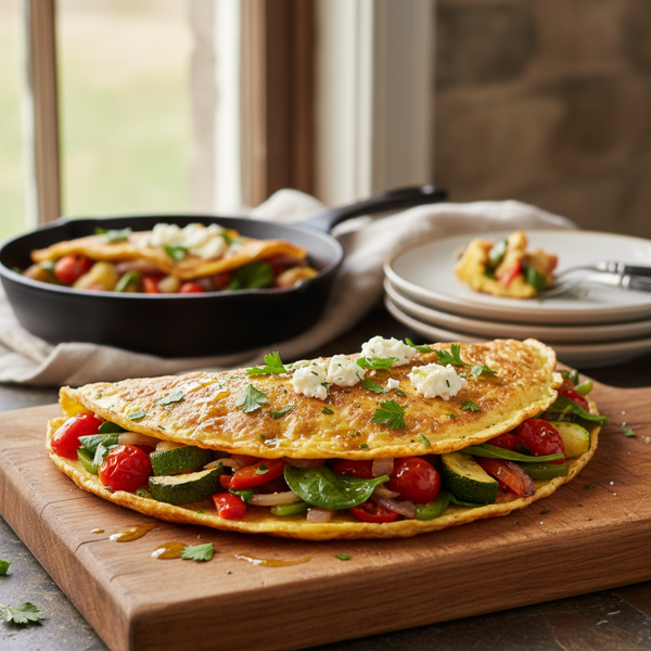 Rustic Veggie-Loaded Omelette recipe