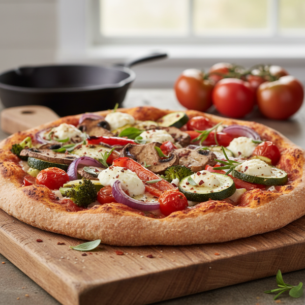 Rustic Whole Wheat Vegetable Pizza recipe