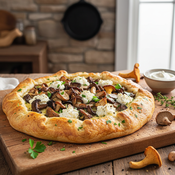 Rustic Wild Mushroom and Ricotta Tart recipe