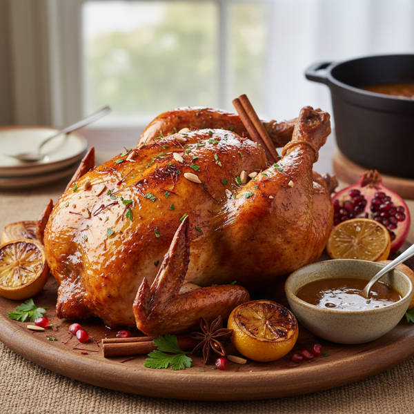 Saffron-Cinnamon Roasted Chicken recipe