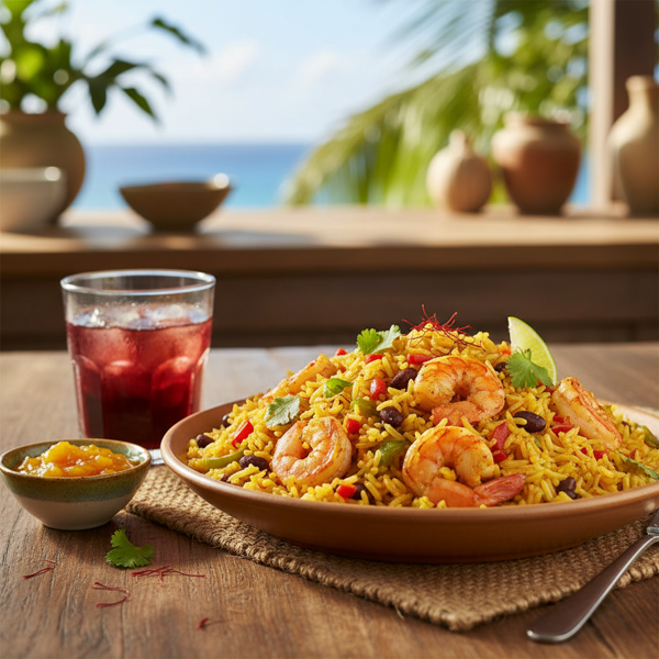 Saffron-Infused Caribbean Rice Delight recipe