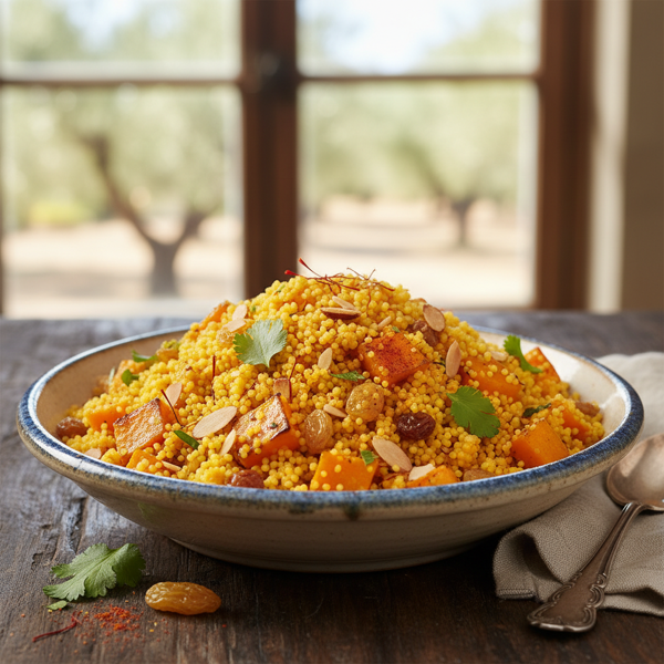 Saffron-Infused Golden Couscous Delight recipe