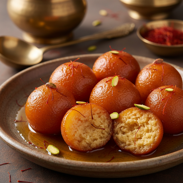 Saffron-Infused Gulab Jamun Delights recipe