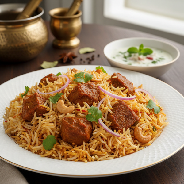 Saffron-Infused Pork Biryani recipe