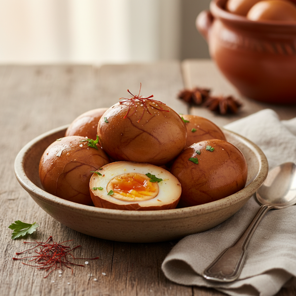 Saffron-Infused Sephardic Haminados Eggs recipe