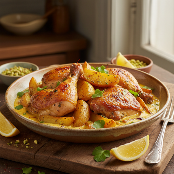 Saffron Chicken and Potato Delight recipe