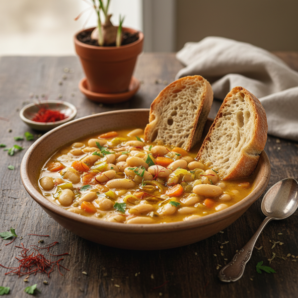 Saffron Infused Cannellini Bean Stew recipe