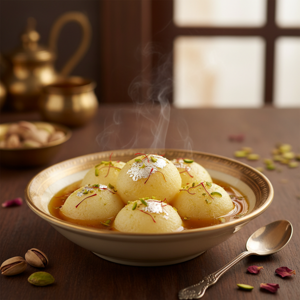 Saffron Rasagulla Delight recipe