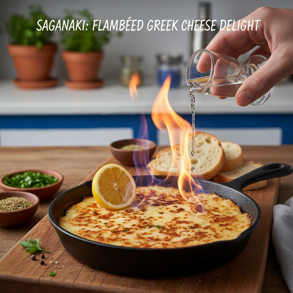 Saganaki: Flambéed Greek Cheese Delight recipe