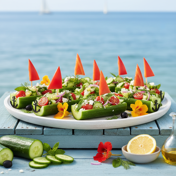 Sail Away Cucumber Salad Boats recipe