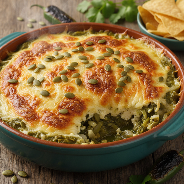 Salsa Verde Pumpkin Seed Cheese Bake recipe