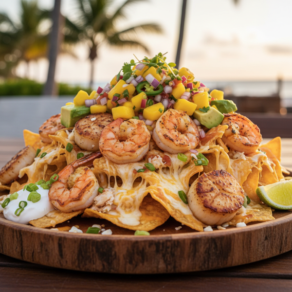 Sarasota's Gourmet Seafood Nachos with Tropical Mango Salsa recipe