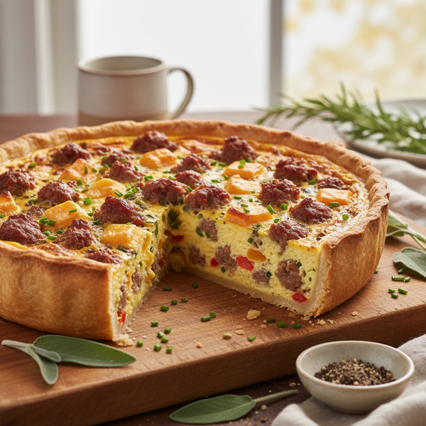 Sausage & Cheddar Harmony Quiche