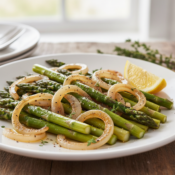 Sautéed Asparagus and Caramelized Onions recipe