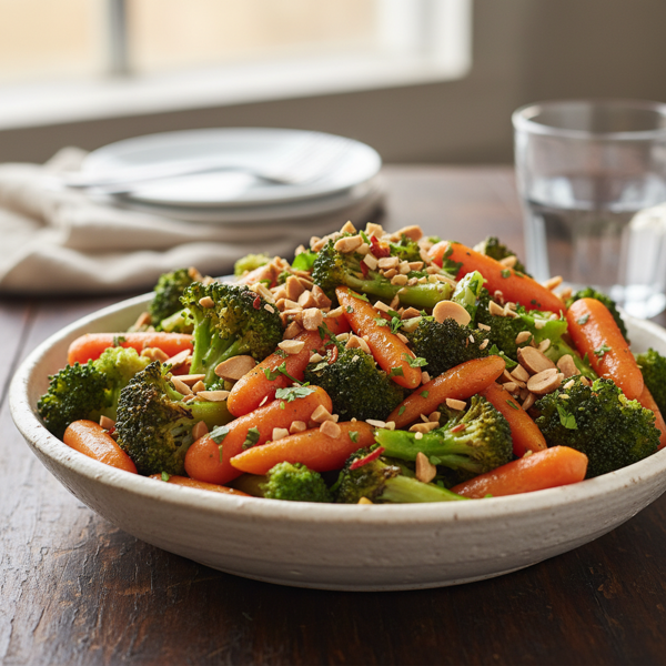 Sautéed Broccoli and Baby Carrots with Toasted Almonds recipe