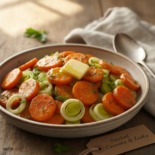 Sautéed Carrots and Leeks with Butter recipe