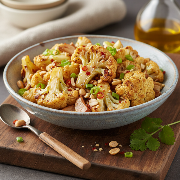Sautéed Cauliflower with Garlic and Peanut Oil recipe