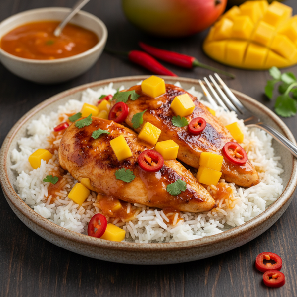 Sautéed Chicken with Spicy Mango Glaze recipe