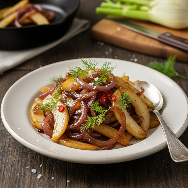 Sautéed Fennel and Caramelized Red Onions recipe
