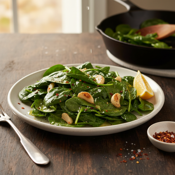 Sautéed Garlic Baby Spinach recipe