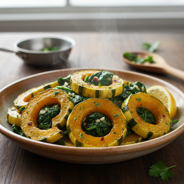 Sautéed Golden Squash and Spinach Medley recipe