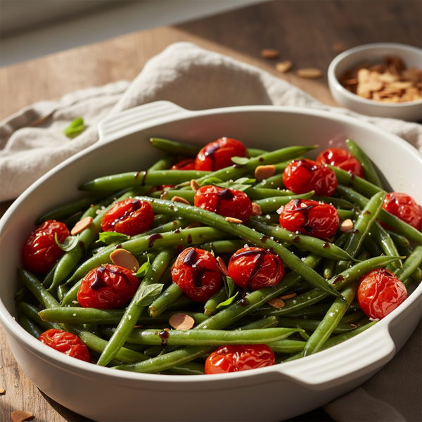 Sautéed Green Beans with Balsamic Cherry Tomatoes recipe