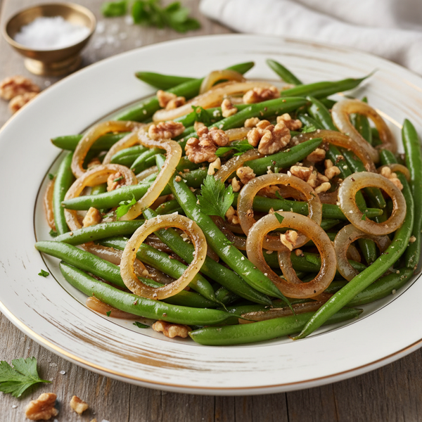 Sautéed Green Beans with Sweet Caramelized Onions recipe