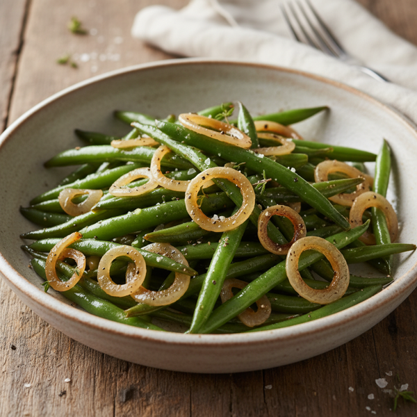 Sautéed Haricots Verts with Caramelized Shallots recipe