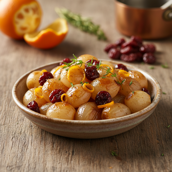 Sautéed Pearl Onions with Dried Cherries and Citrus Glaze recipe